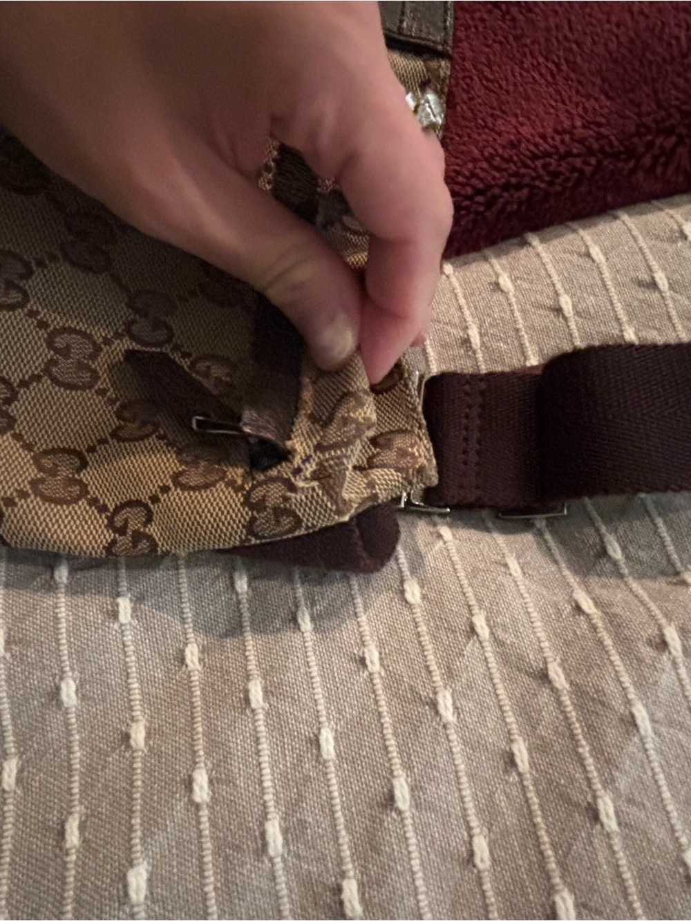 Vintage Gucci Beige & Brown GG Monogram Belt Bag - Picture 11 of 11